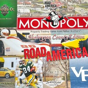 Vintage Monopoly Sheboygan County Edition Featuring Road America 2001 Hasbro